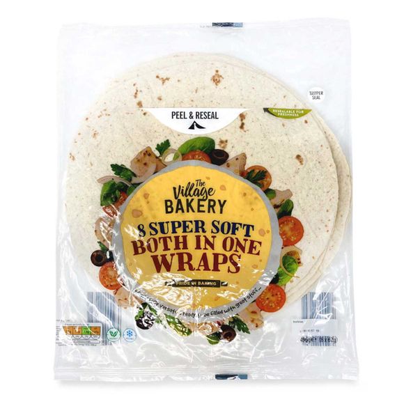 Village Bakery Super Soft Both In One Wraps 8 Pack